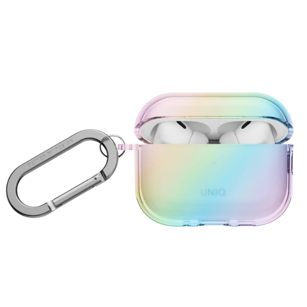Dėklas Uniq Iridescia Hang Case for AirPods Pro 3 - Transparent Multicolor aprašymas - Prekės nuotrauka