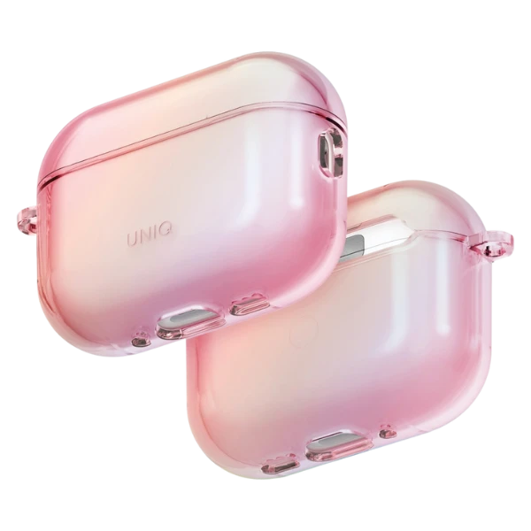 Dėklas Uniq Iridescia Hang Case for AirPods Pro 3 - Transparent Rožinė aprašymas - Prekės nuotrauka