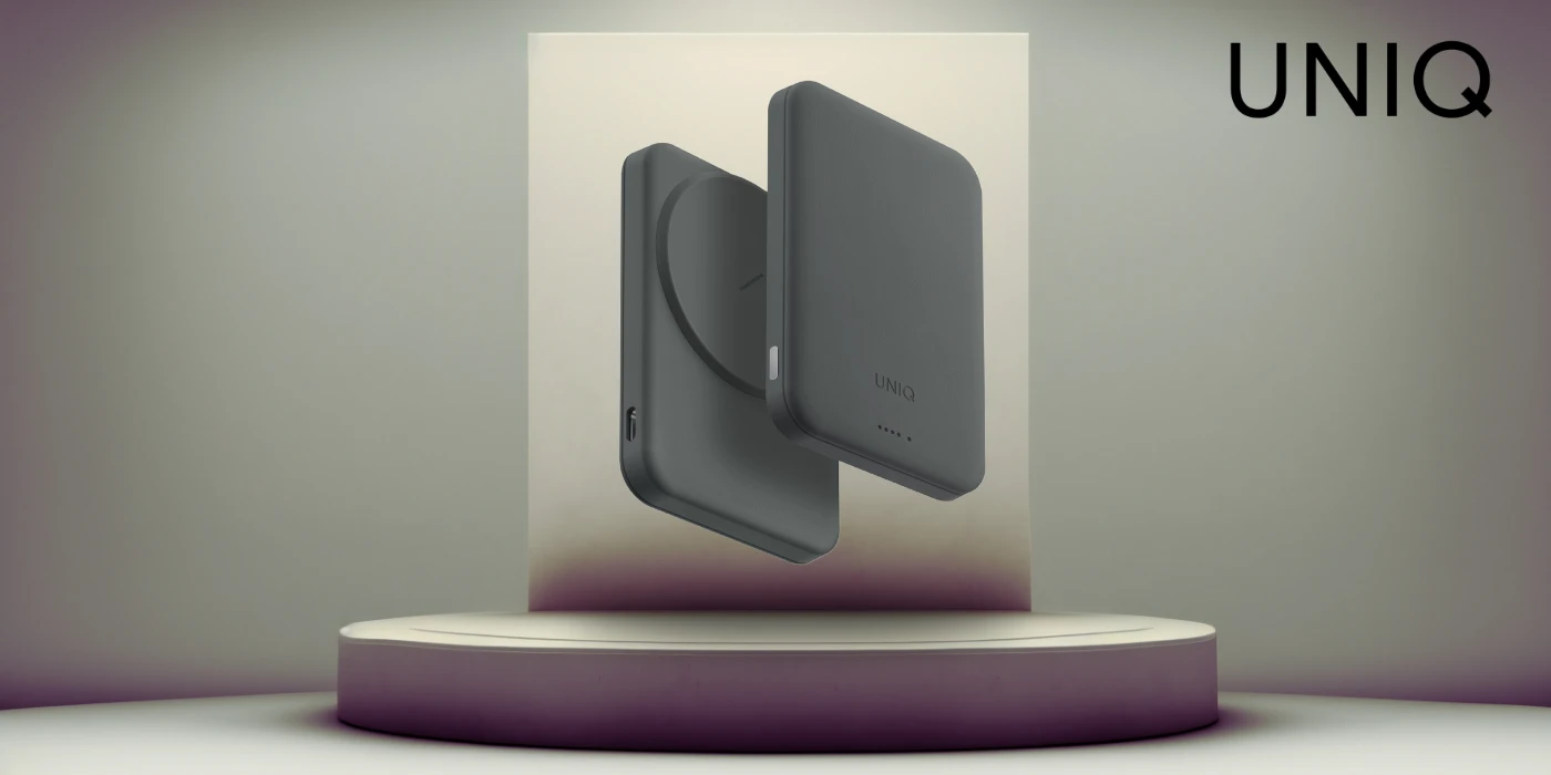 Uniq Lyden Lexa Magnetic 5000mAh PD USB-C MagSafe Power Bank - Gray aprašymas - Prekės nuotrauka