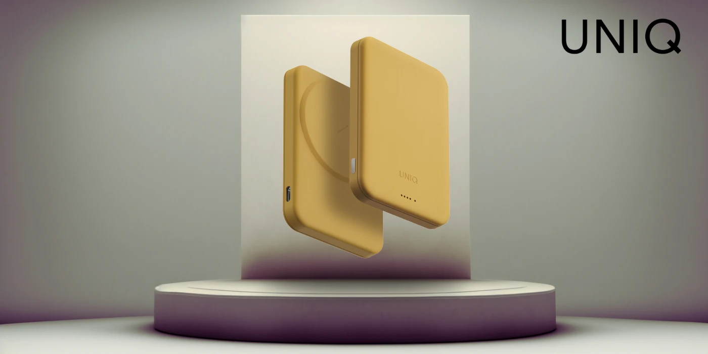 Uniq Lyden Lexa Magnetic 5000mAh PD USB-C MagSafe Power Bank - Geltona aprašymas - Prekės nuotrauka