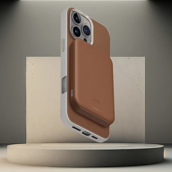 Uniq Lyden Lexa Magnetic 5000mAh PD USB-C MagSafe Power Bank - Brown aprašymas - Prekės nuotrauka