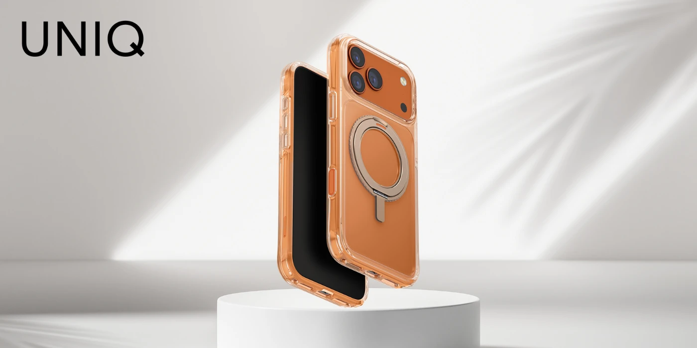 UNIQ Swivix dėklas skirtas Apple iPhone 17 Pro Max 360 Rotating Kickstand Gold aprašymas - Prekės nuotrauka UNIQ Swivix dėklas skirtas Apple iPhone 17 Pro Max 360 Rotating Kickstand Gold aprašymas - Prekės nuotrauka