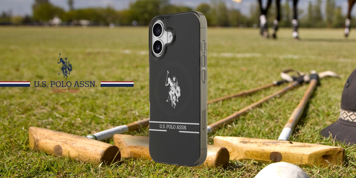 Us Polo Assn US Polo DH and Bottom Stripe Logo MagSafe dėklas skirtas Apple iPhone 17 juodos spalvos aprašymas - Prekės nuotrauka