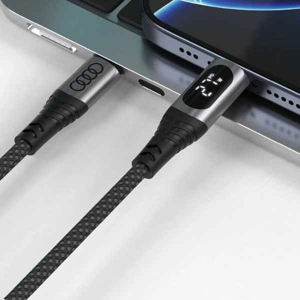 USB-C / USB-C Audi 2.0 Cable 20V 3A 60W - Juodas aprašymas - Prekės nuotrauka