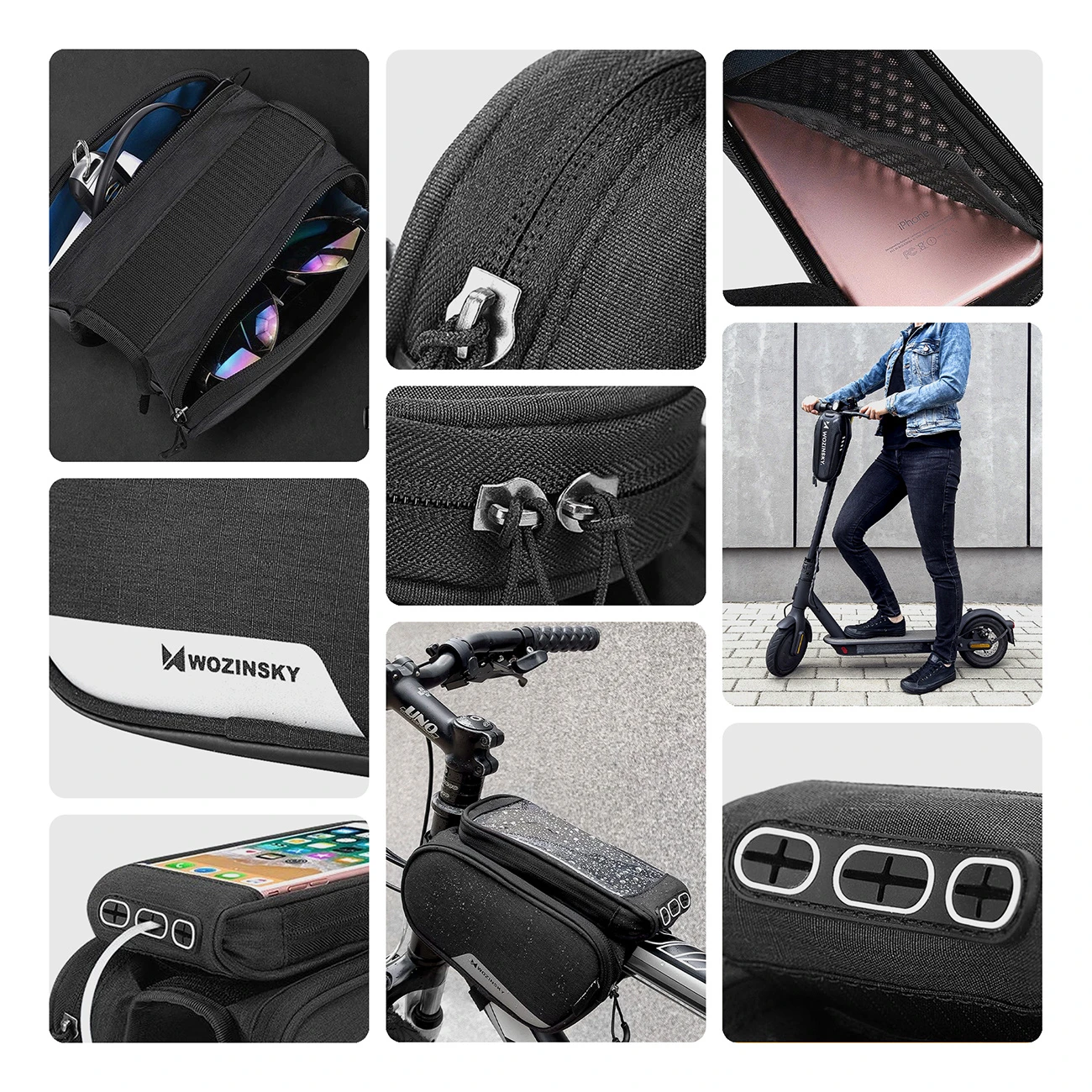 Wozinsky frame bike bag + detachable phone cover iki 6.5 Wozinsky frame bike bag + detachable phone cover iki 6.5