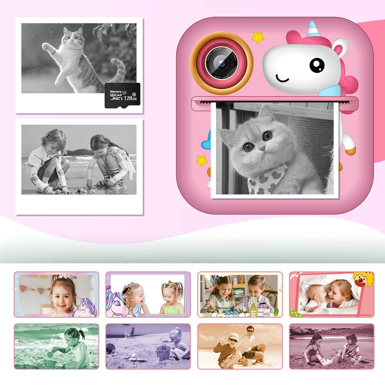 Wozinsky WDT-03 Thermal Spausdintuvas Camera for Kids - Rožinė aprašymas - Prekės nuotrauka