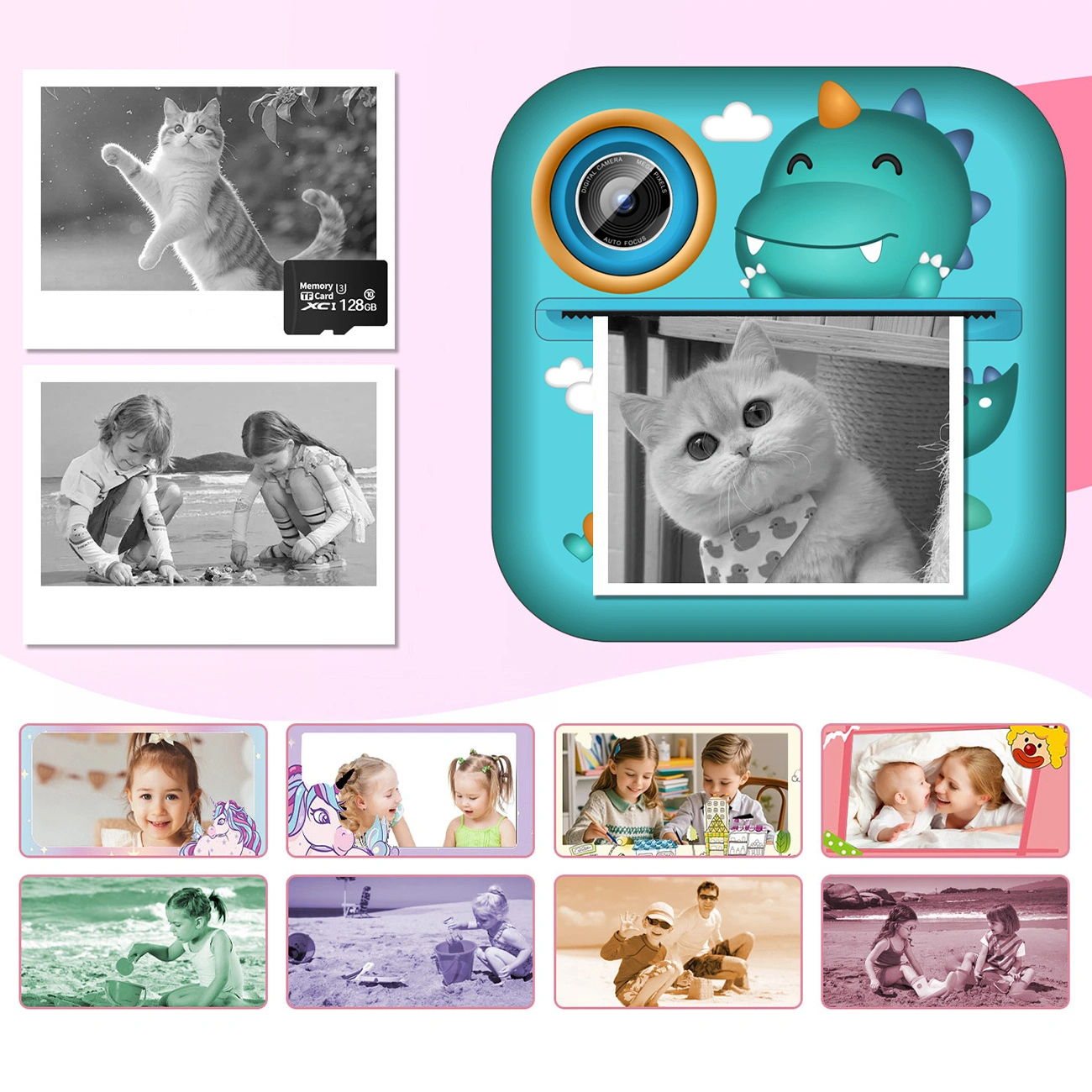 Wozinsky WDT-04 Thermal Spausdintuvas Camera for Kids - Žalias aprašymas - Prekės nuotrauka