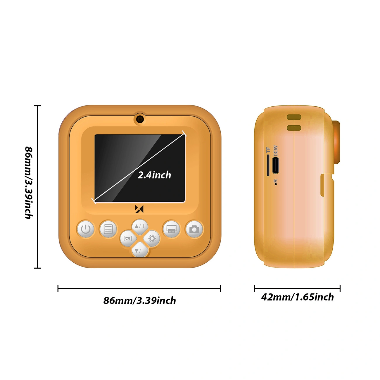 Wozinsky WDT-05 Thermal Spausdintuvas Camera for Kids - Oranžinis aprašymas - Prekės nuotrauka