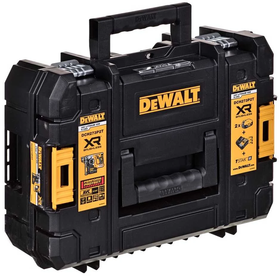 DEWALT akumuliatorinis perforatorius DCH273P2T SDS-PLUS, 18V, 2.1J, 2 x 5.0Ah, TSTAK