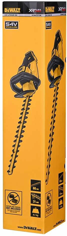 Akumuliatorinės gyvatvorių žirklės DeWalt DCMHT573N, 65 cm, 54 V be akumuliatoriaus ir įkroviklio