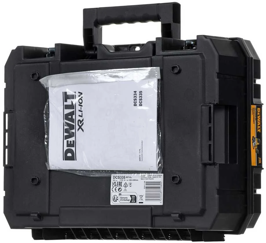 DEWALT akumuliatorinis siaurapjūklis DCS335NT 18V be akumuliatoriaus ir kroviklio su lagaminu TSTAK