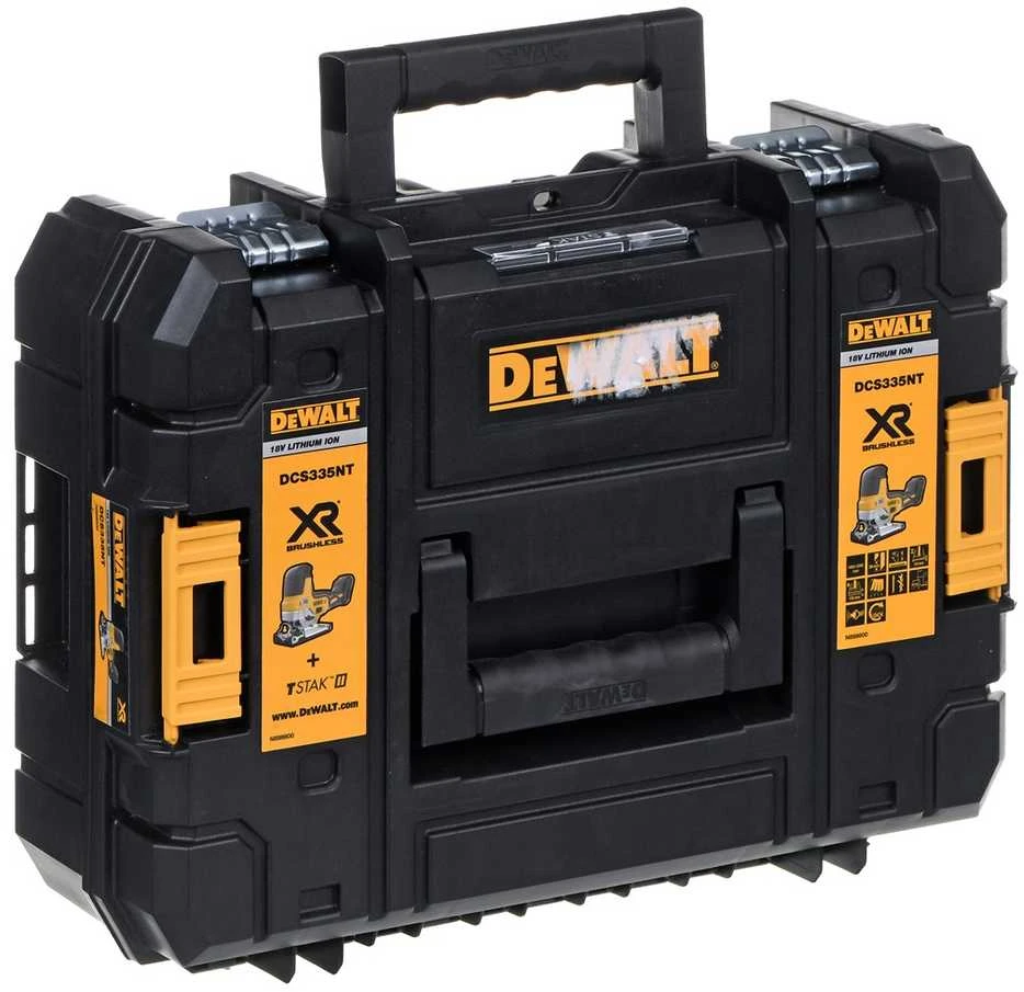 DEWALT akumuliatorinis siaurapjūklis DCS335NT 18V be akumuliatoriaus ir kroviklio su lagaminu TSTAK