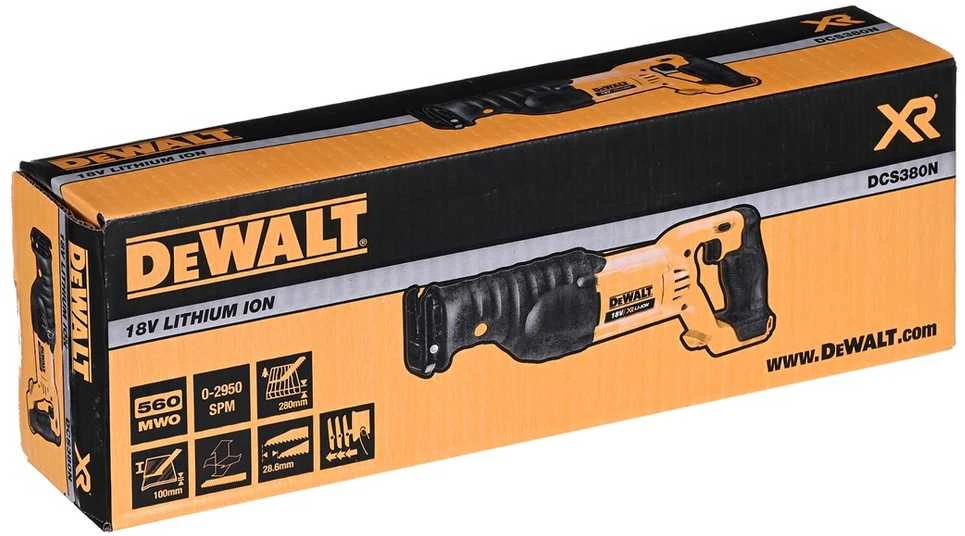 DeWalt akumuliatorinis tiesinis pjūklas DCS380N-XJ be akumuliatoriaus ir kroviklio