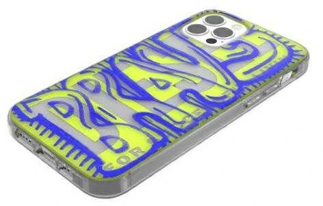 Dėklas Mėlyna DIESEL SNAP CASE CLEAR AOP FW20 IPHONE 12 PRO MAX Mėlynas/NEON LIME