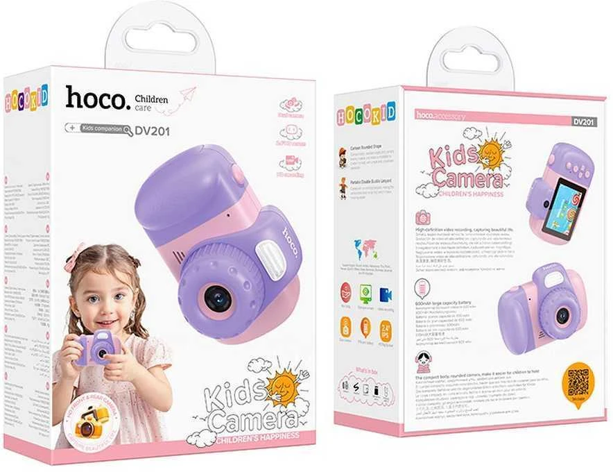Digital kids camera Hoco 2MP 2,4" Full HD DV201 pink