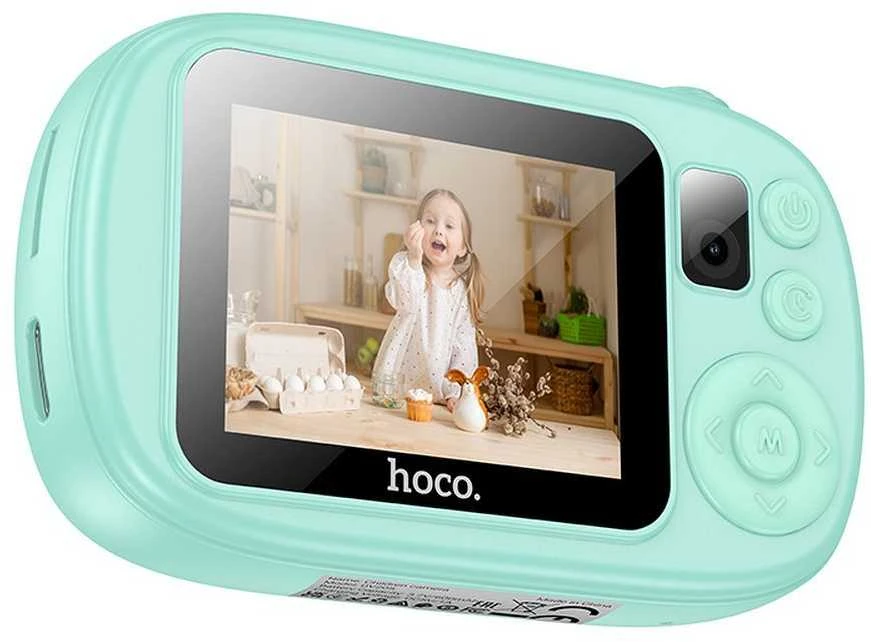 Skaitmeninis vaikiškas fotoaparatas su asmenukių funkcija Hoco 1MP 2,0" HD Ready DV205 mėlynas