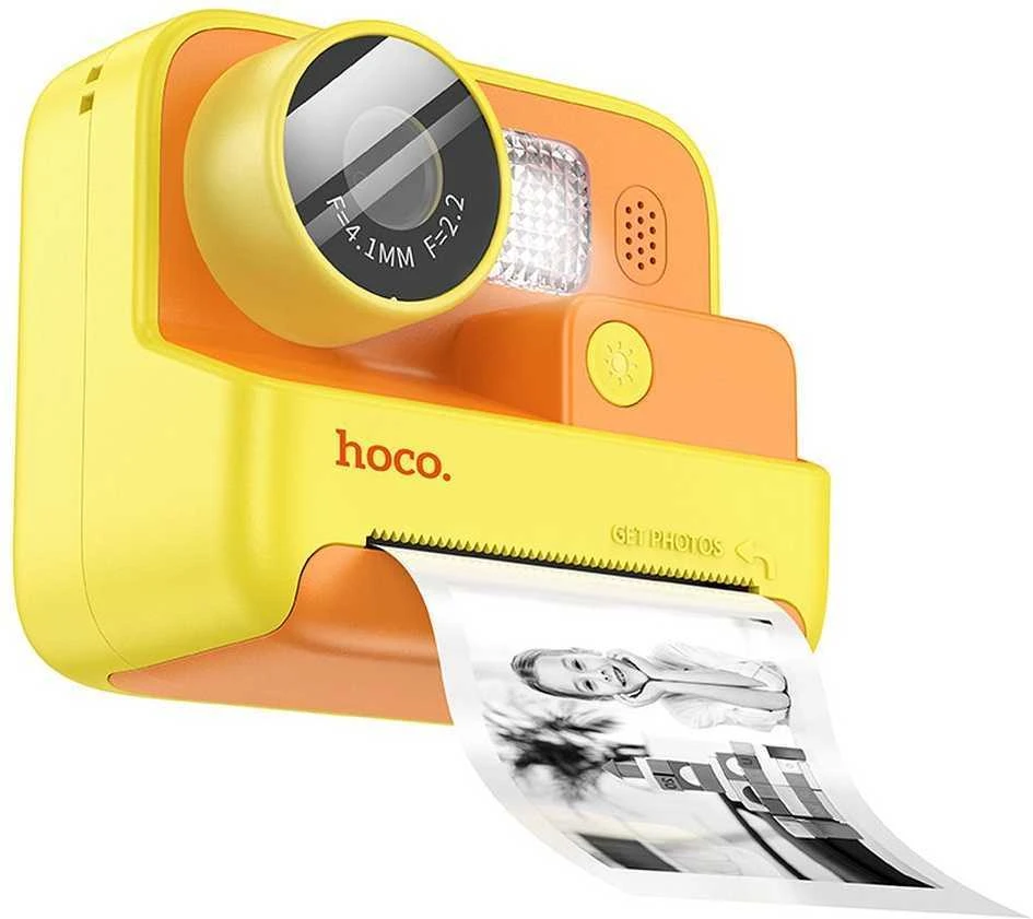 Skaitmeninė vaikų kamera su spausdintuvu Hoco 1MP 2,0" HD Ready DV200 geltona