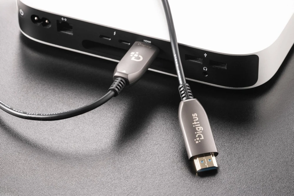 Assmann Electronic ASSMANN HDMI AOC Hibridinio pluošto jungties kabelis Tipas AM/M 10m UHD 8K60Hz CE auksinis bl