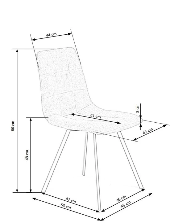 Valgomojo kėdė Halmar K-402, pilka