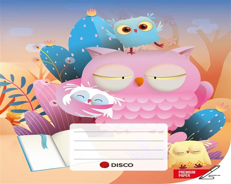 Sąsiuvinis Disco Premium Kids, 12 lapų, langeliais