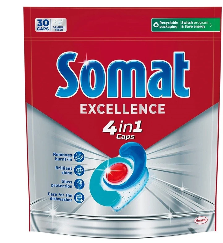Kapsulės indaplovėms SOMAT, 30 vnt.