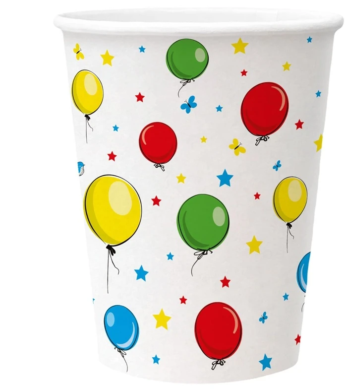 Vienkartiniai puodeliai PAW Balloons, 250 ml, 8 vnt.