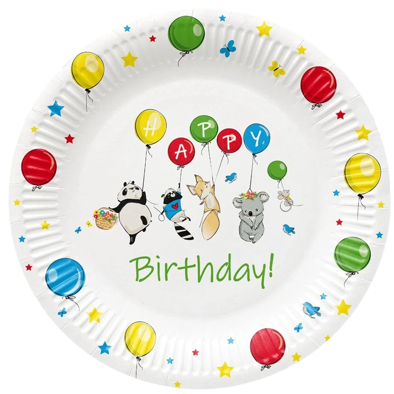 Vienkartinės lėkštės PAW Balloons, Ø 23 cm, 8 vnt.