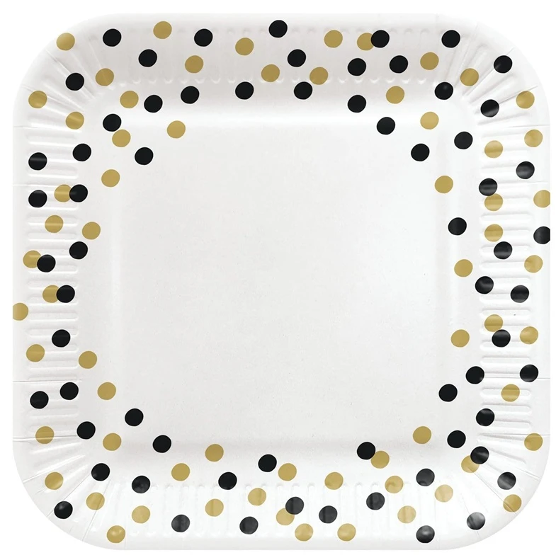 Vienkartinės lėkštės PAW Confetti, 23 cm, 8 vnt.