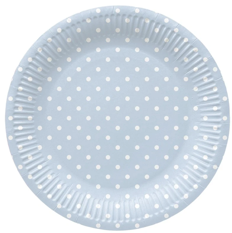 Vienkartinės lėkštės PAW Mėlyna Dots, Ø 23 cm, 8 vnt.