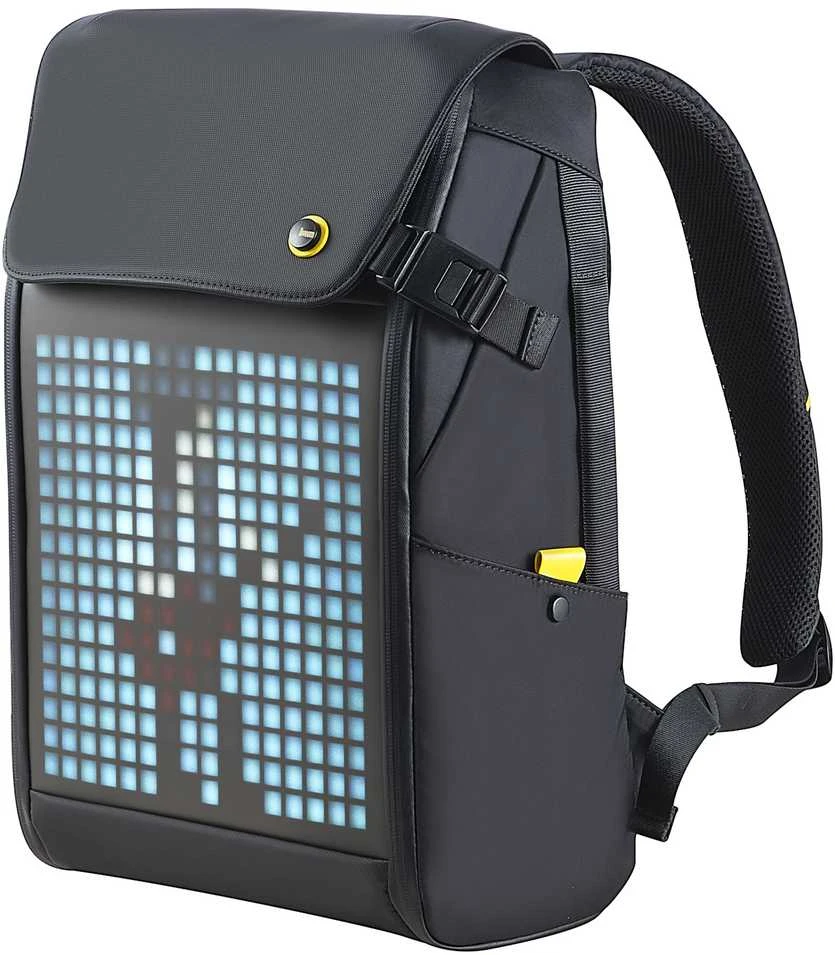Divoom Mugursoma M Premium Laikapstākļu izturīga soma ar Led Pixel Art Displeju & App vadību Melna