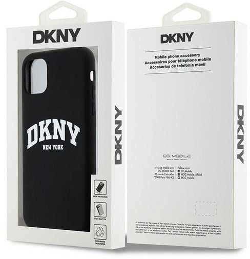 Apple iPhone 11 DKNY dėklas Liquid Silicone Baltas Printed Logo MagSafe (DKHMN61SNYACH) juodos spalvos
