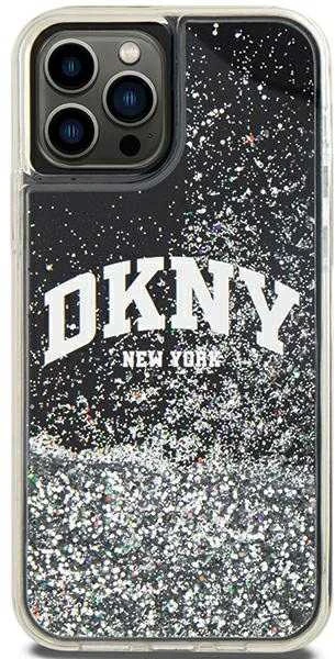 DKNY DKHCP12MLBNAEK Apple iPhone 12 12 Pro 6.1″ juodos spalvos kietas dėklas Liquid Glitter Big Logo