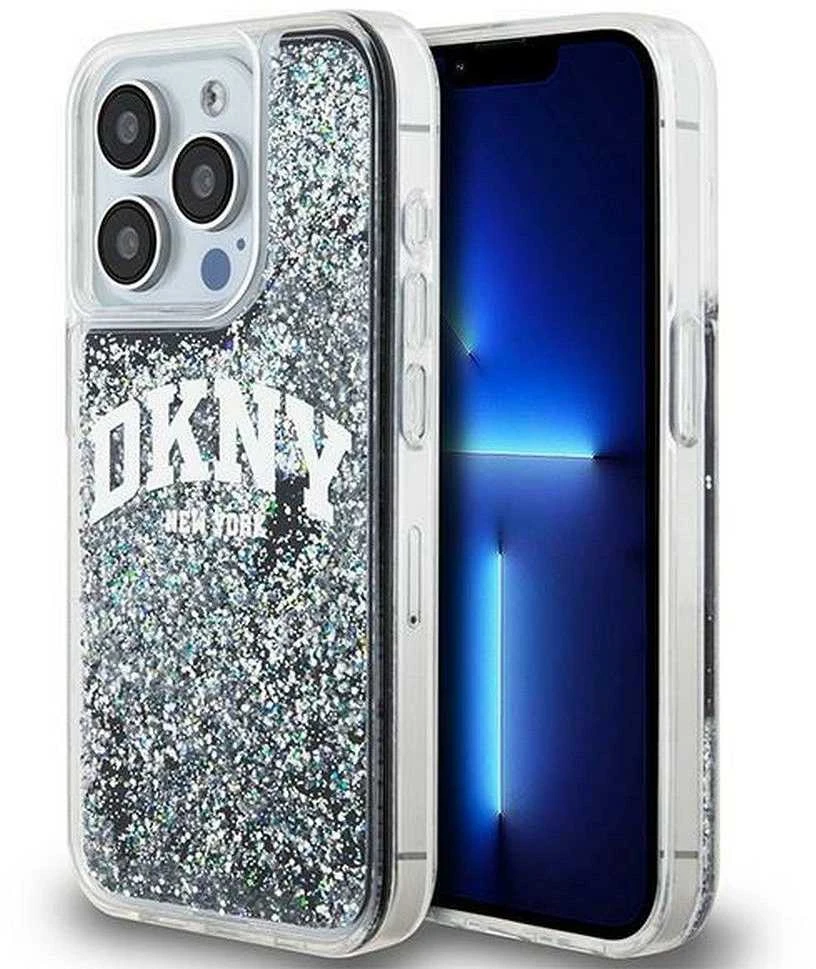 Apple iPhone 13 Pro DKNY dėklas Liquid Glitter Big Logo (DKHCP13LLBNAEK) juodos spalvos