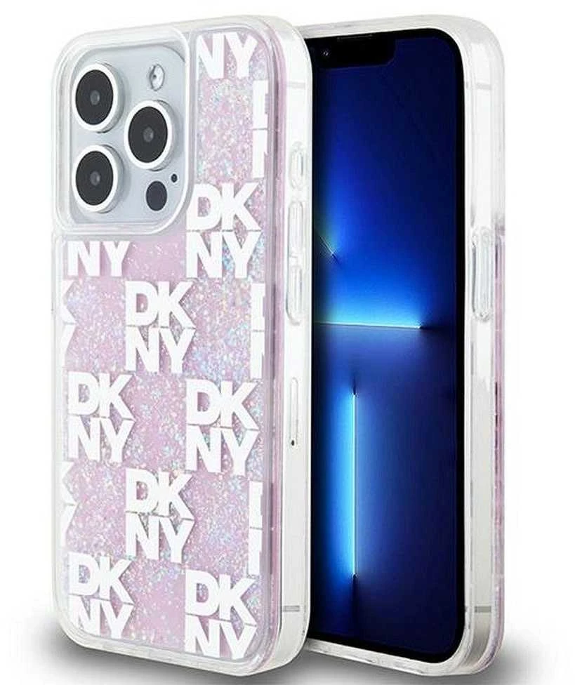 Apple iPhone 15 Pro DKNY dėklas Liquid Glitter Multilogo (DKHCP15LLCPEPP) rožinės spalvos