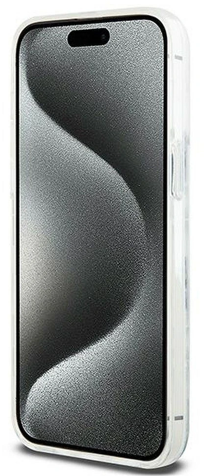 iPhone 15 Pro Max DKNY dėklas Liquid Glitter Big Logo (DKHCP15XLCPEPT) baltos spalvos