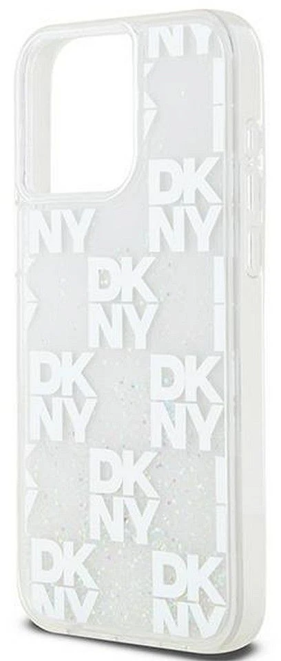 iPhone 15 Pro Max DKNY dėklas Liquid Glitter Big Logo (DKHCP15XLCPEPT) baltos spalvos