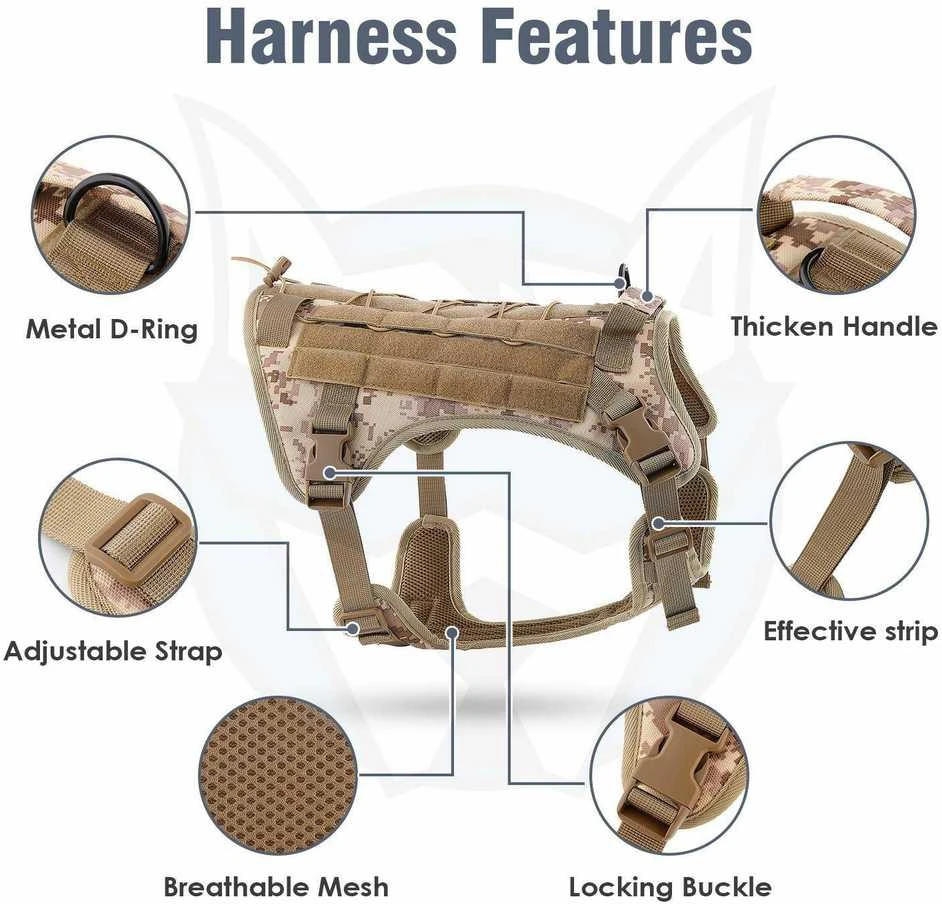Oem Dog harness TACTICAL dydis S ruda