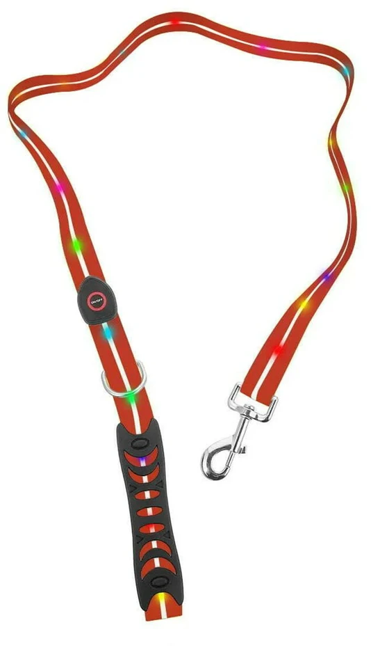 DOGGY VILLAGE Signal pavadėlis MT7120 red - LED dog pavadėlis - 1.2 m