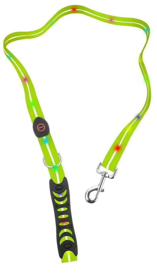 DOGGY VILLAGE Signal pavadėlis MT7121 žalias - LED dog pavadėlis - 1.2 m