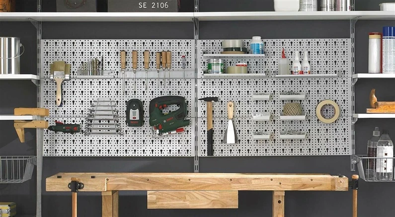 Įrankių sienelė Dolle WorkShop 111698, 80 x 40 cm, balta