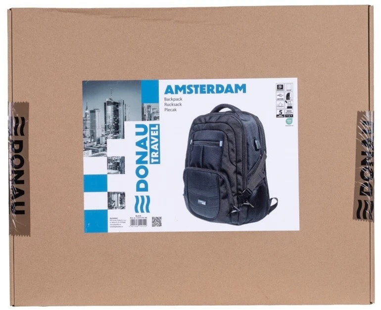 DONAU TRAVEL Amsterdam Nešiojamas kompiuteris backpack 17" 35 l USB + cable juodas