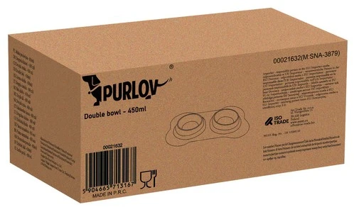 Dvigubas dubenėlis augintiniams, 2 x 350ml Purlov