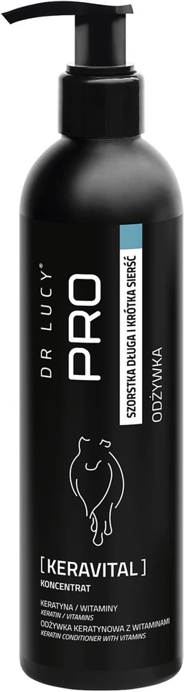 Dr. Lucy Pro Keravital kondicionierius – stiprinamoji ir regeneruojanti formulė šiurkščiam kailiui, 250ml