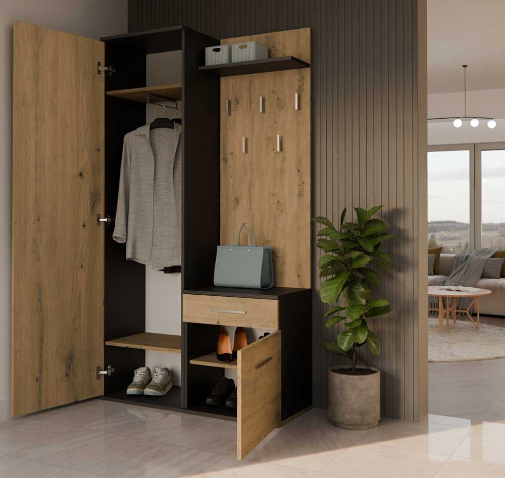 „Top E Shop“ „Topeshop“ GARD DUO ANT/ART KPL prieškambario spintelė