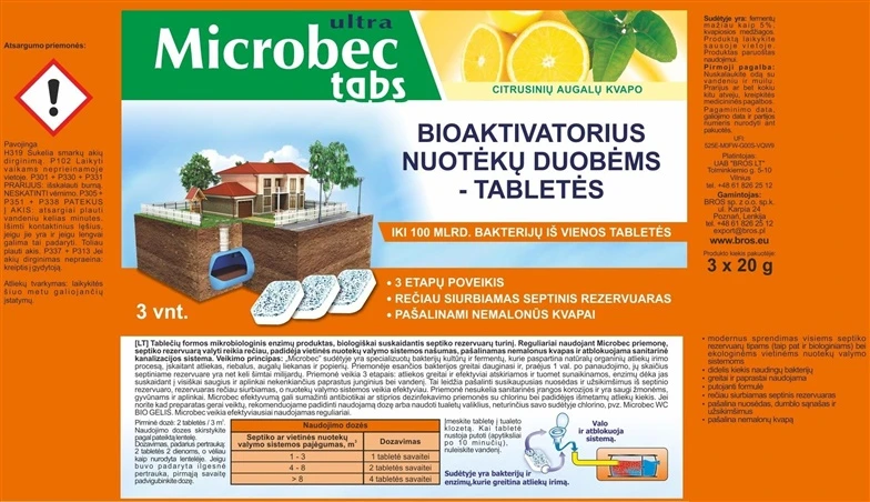 Bros Bioaktivatorius nuotėkų duobėms tabletės, 3vnt