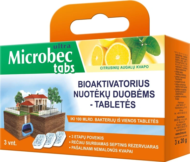 Bros Bioaktivatorius nuotėkų duobėms tabletės, 3vnt