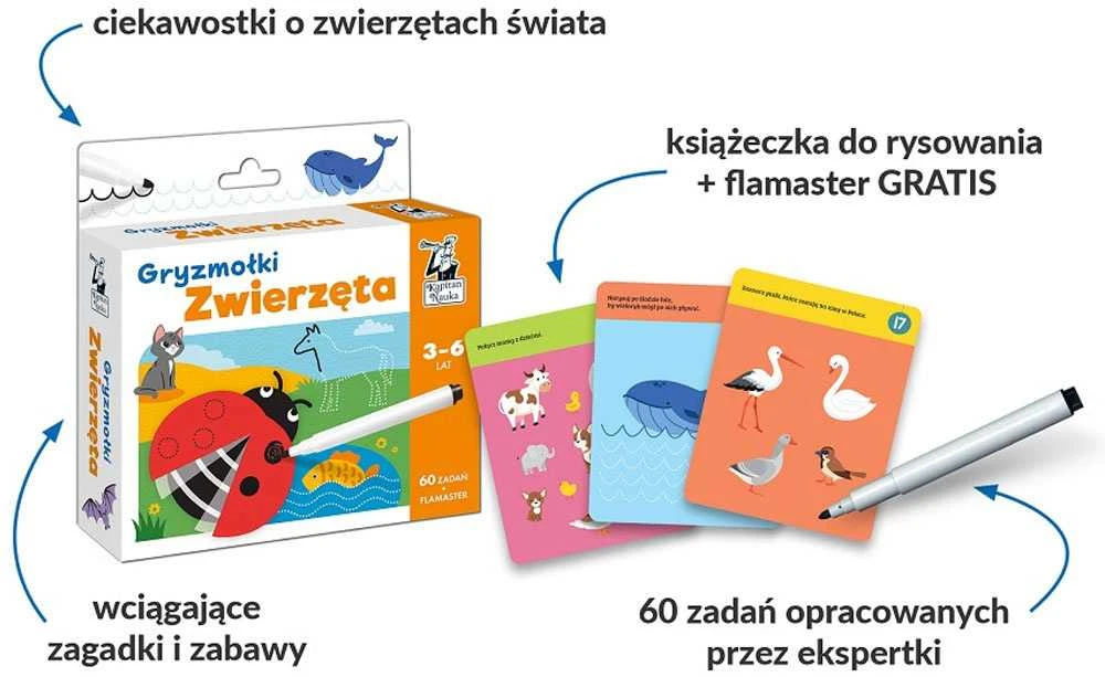 Kapitan Nauka Piešimo kortelės Doodles Gyvūnai 3-6L