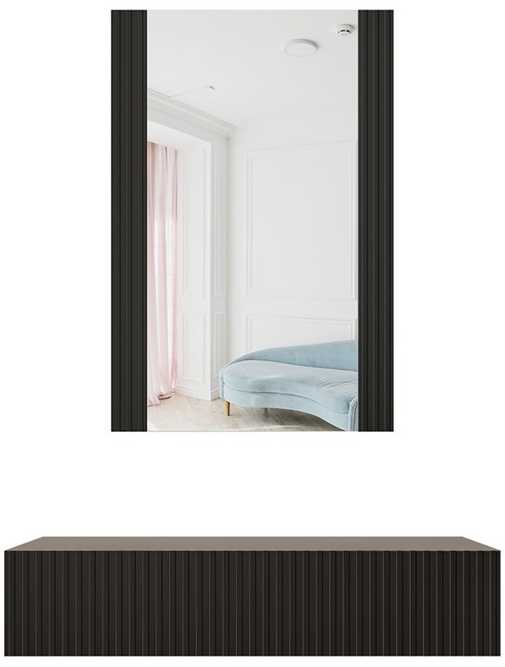 Cama Meble Tualetinis staliukas su veidrodžiu PAFOS 80x41.6x100 matinis juodas