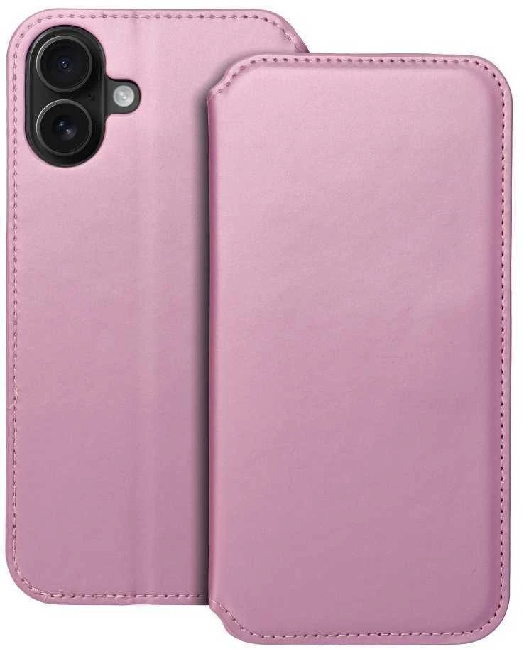 OEM atverčiamas dėklas, skirtas „iPhone 16 PLUS“ su dviem kišenėmis, šviesiai rožinis