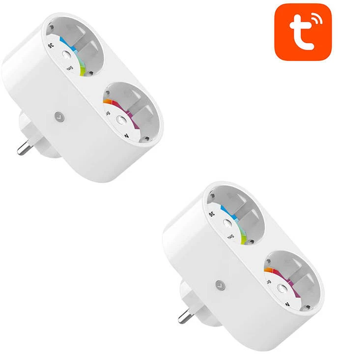 Dvigubas išmanusis kištukas „WiFi Gosund SP211“ (2 vnt. pakuotėje), 3500 W, „Tuya“